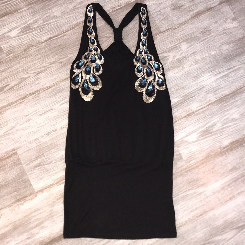 FLOUNCE sequin tank RACER BACK